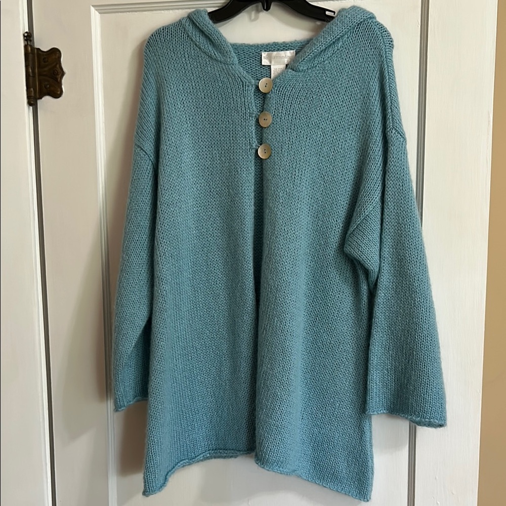 Soft Surroundings Teal Knit Sweater